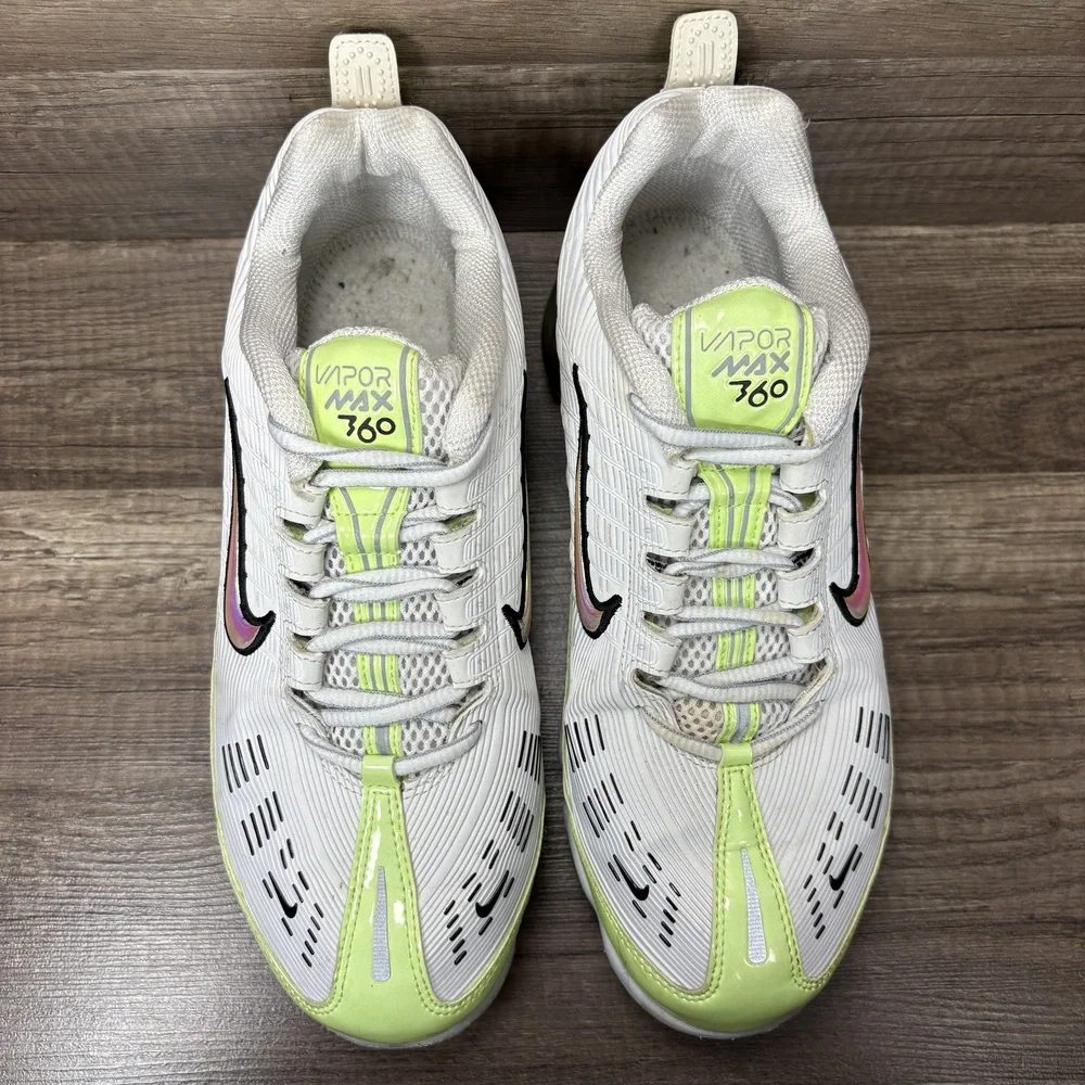 Nike Vapor Max 360 White Green Mens US Size 9 EUR 42.5 CK2718-100 Sneakers